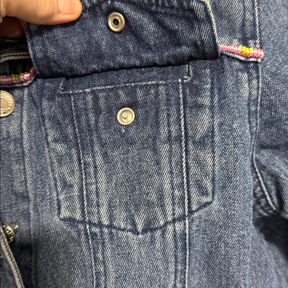 Pendleton cotton denim jacket southwest beading S - Picture 9 of 10